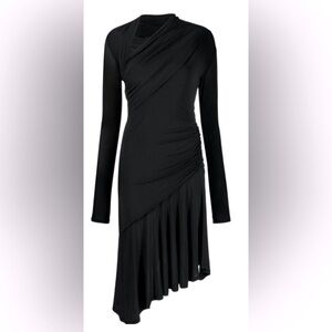 Pinko LBD Black Asymmetrical Jersey Dress